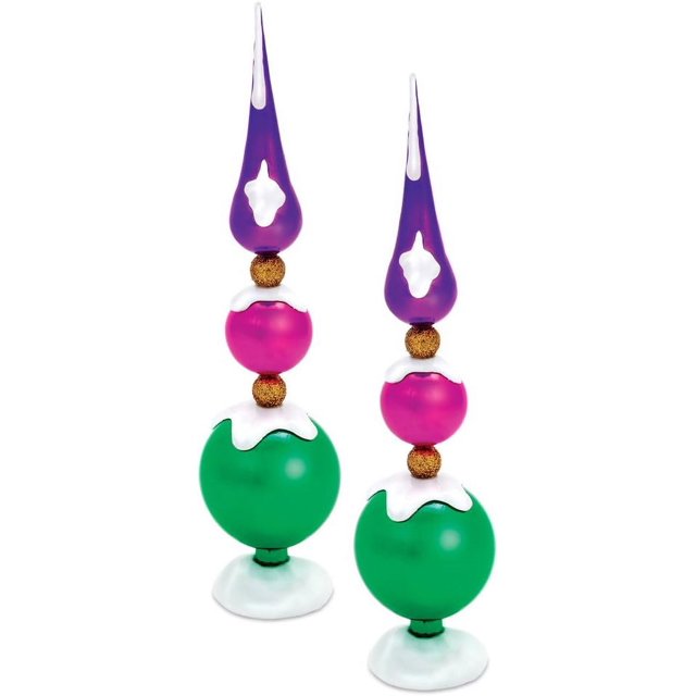 Snow Village Finial Trees (Set of 2)