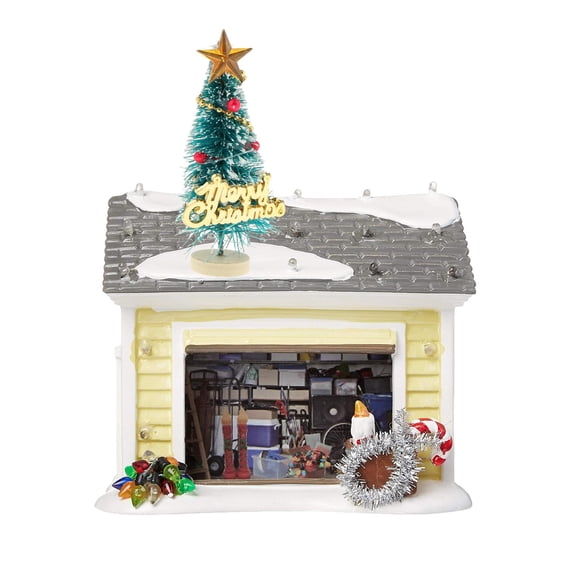 Snow Village LED Garage Snow House Figurine