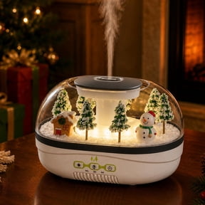 Snow Village Raindrop Diffuser, Essential Oil Diffuser with Mist Humidifier,Essential Oil Aromatherapy Diffuser Fine Cool Mist Humidification Warm Night Light Ambiance Quiet Operation&Timer Function