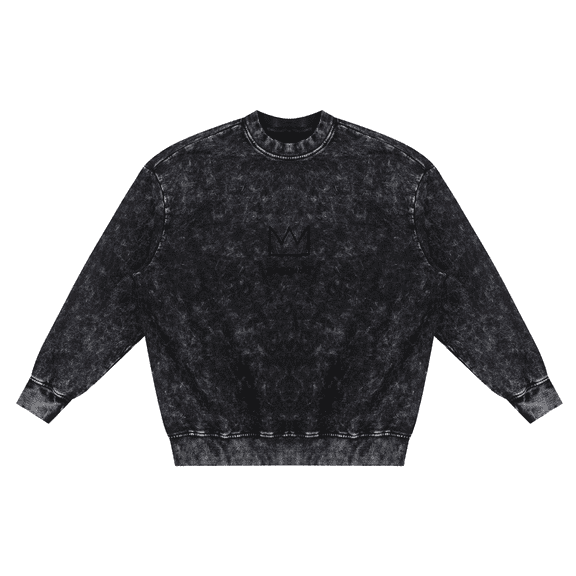 Snow Washed Hand-Frayed BlaKk King SAMO Sweatshirt