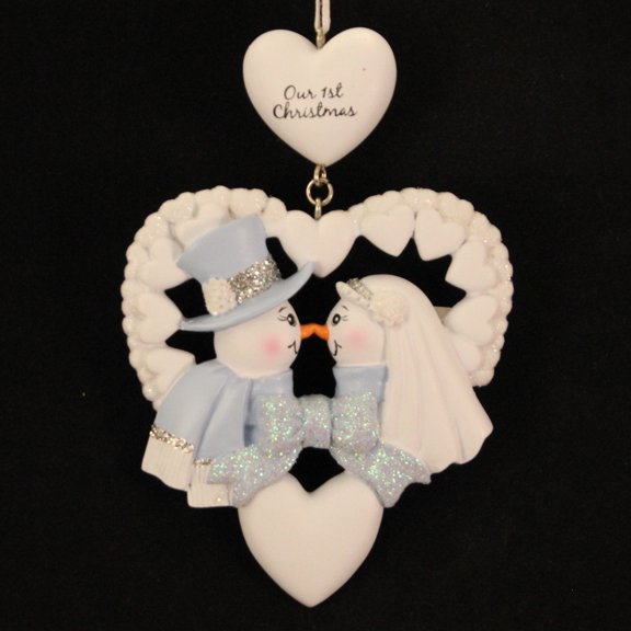 Snow Wedding Personalized Christmas Ornament DO-IT-YOURSELF
