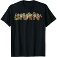 thumbnail image 1 of Snow White And The Seven Dwarfs Marching In Line DTG Print Unisex T-Shirt,Black Color,Size YXL, 1 of 5