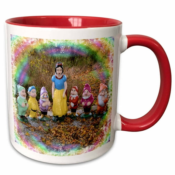 3drose, Snow White and Who Is Missing, 11oz Two-tone Red Mug