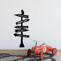 Snow White Disney Pathway Signage Fantasy World Wall Sticker Art Decal for Girls Boys Room Bedroom Nursery Kindergarten House Fun Home Decors Stickers Wall Art Vinyl Decoration Size (10x6 inch)