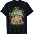 thumbnail image 1 of Snow White Group Shot Classic Poster Floral Wreath DTG Print Unisex T-Shirt,Black Color,Size YM, 1 of 5