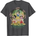 thumbnail image 1 of Snow White Group Shot Classic Poster Floral Wreath DTG Print Unisex T-Shirt,Dark Heather Grey Color,Size YM, 1 of 5