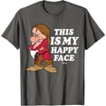 thumbnail image 1 of Snow White Grumpy Happy Face DTG Print Unisex T-Shirt,Charcoal Color,Size XL, 1 of 5