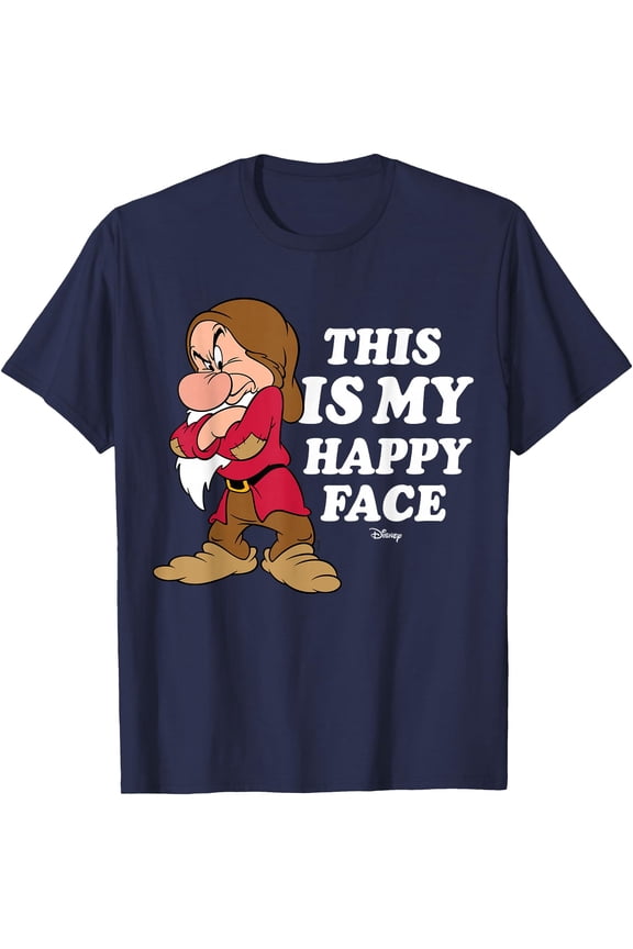 Snow White Grumpy Happy Face DTG Print Unisex T-Shirt