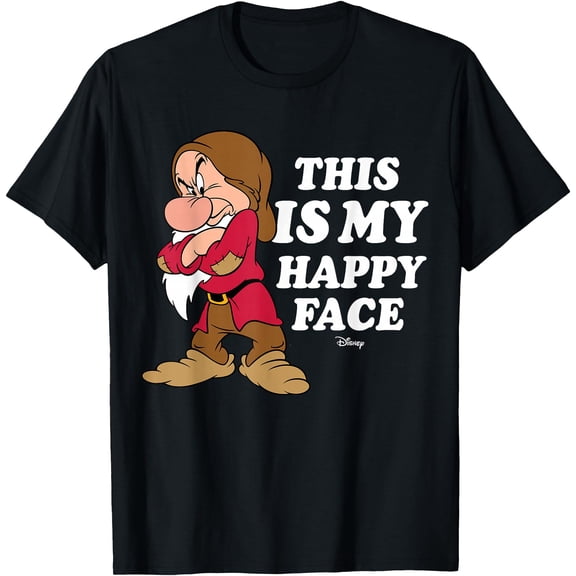 Snow White Grumpy Happy Face DTG Print Unisex T-Shirt