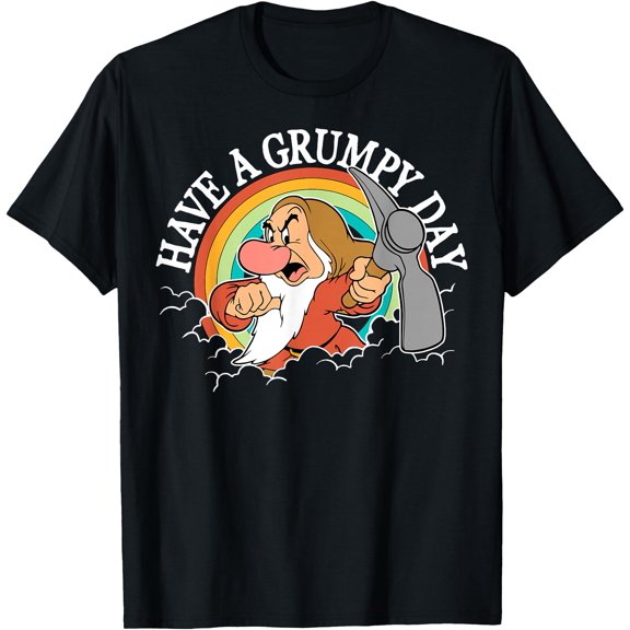 Snow White Have A Grumpy Day DTG Print Unisex T-Shirt,Black Color,Size 3XL