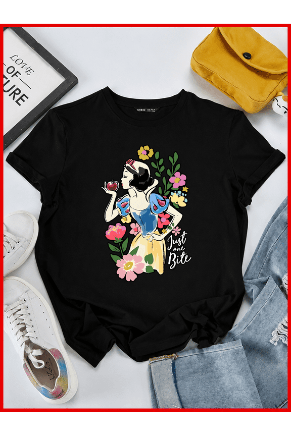 Snow White Just One Bite Poison Apple Evil Queen Double Sided Princess Unisex T-Shirt V60480, S-5XL