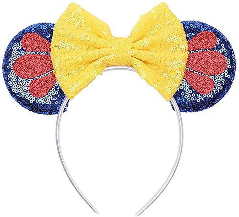 Disney Ears Headband Big Bows Sequins Headset Mickey Minnie Headwear for  Cosplay Gifts for Festival