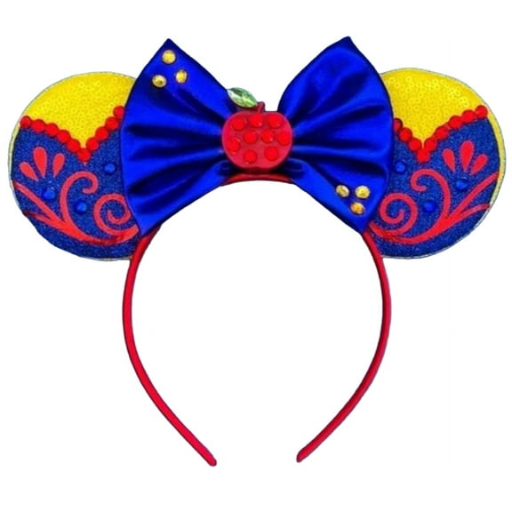 Snow White Mickey Ears, Snow White Minnie Ears, Blue Yellow Minnie Ears, Princess Mickey Ears, Blue Minnie Ears