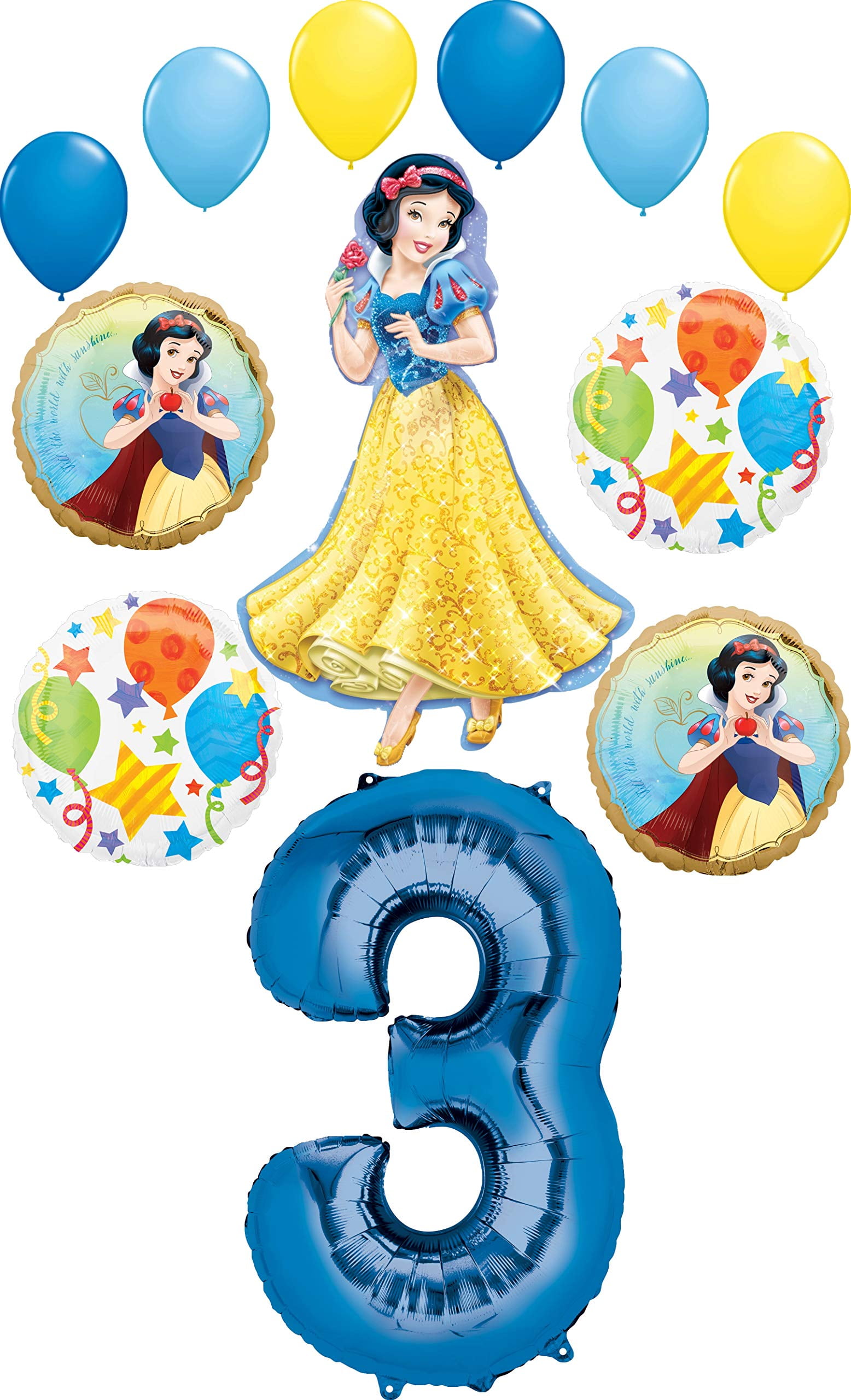 MAYFLOWER PRODUCTS Snow White Party Supplies Princess 3rd Birthday Balloon Bouquet Decorations