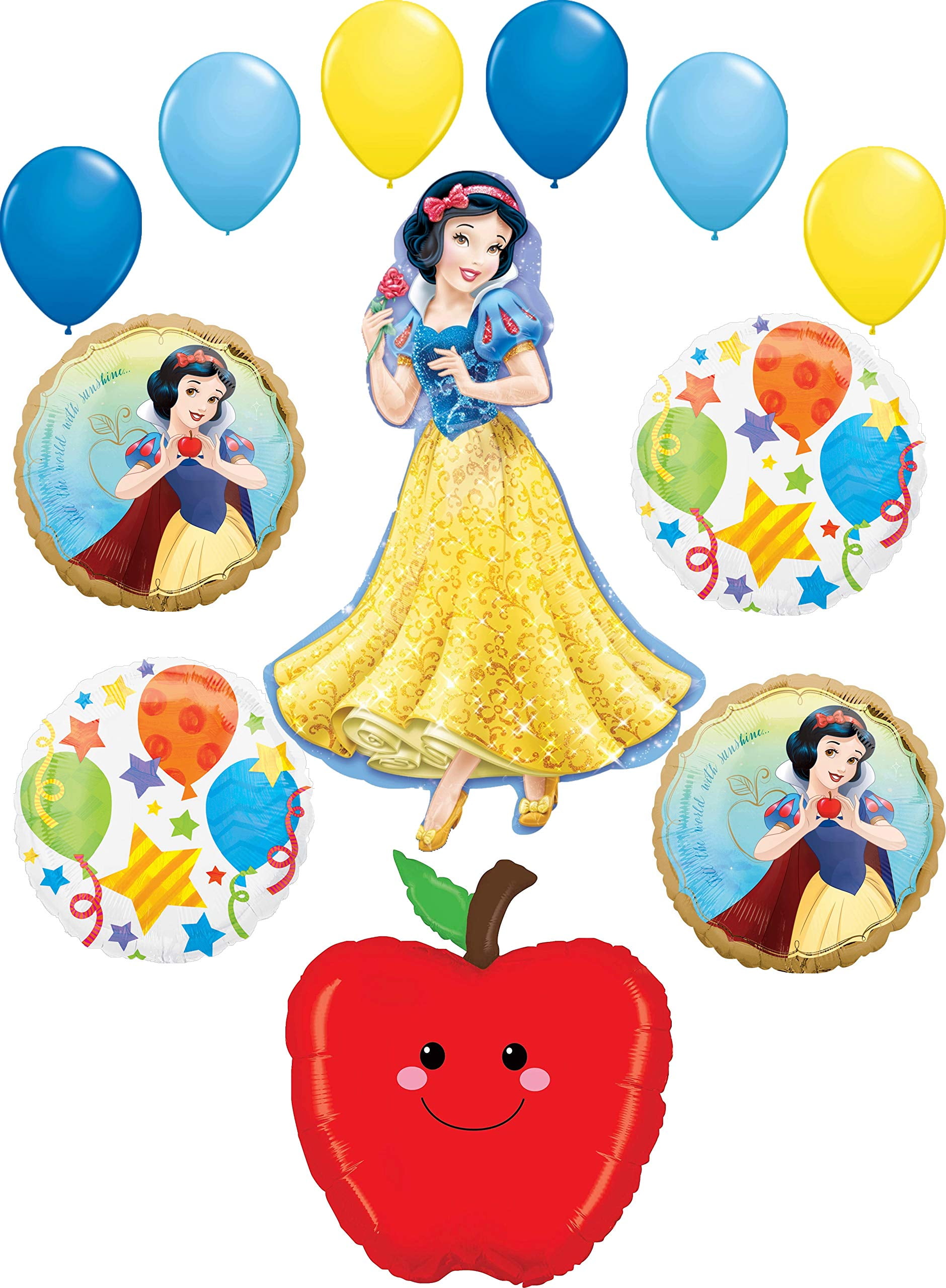 MAYFLOWER PRODUCTS Snow White Party Supplies Princess and Apple Birthday Balloon Bouquet Decorations