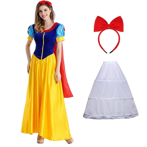Snow Princess Dress for Women Halloween Fairytale Costume, Size S-4XL