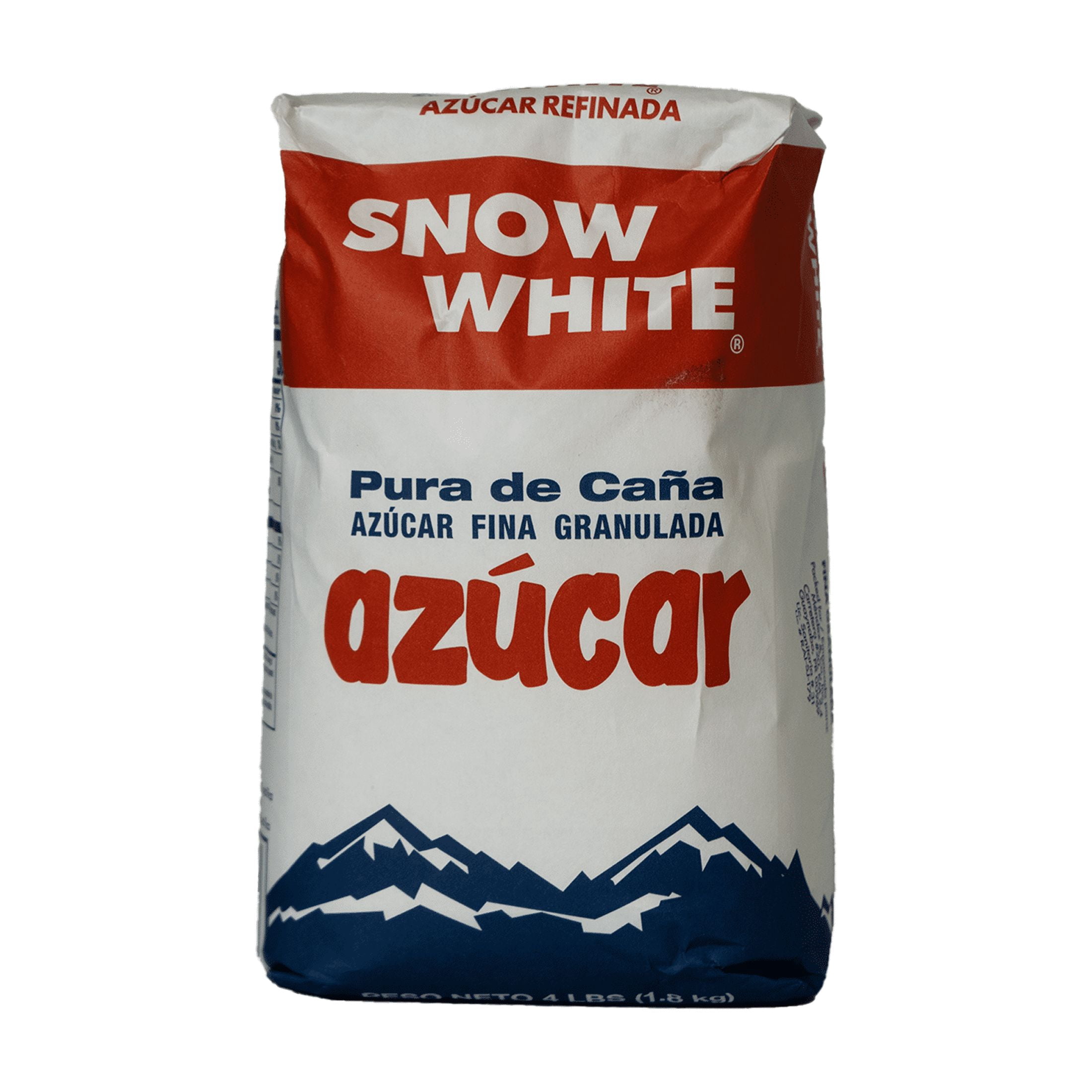 Snow White Pure Cane Sugar, 4 Lbs, Fine, Granulated, Shelf Stable, Paper Bag, New