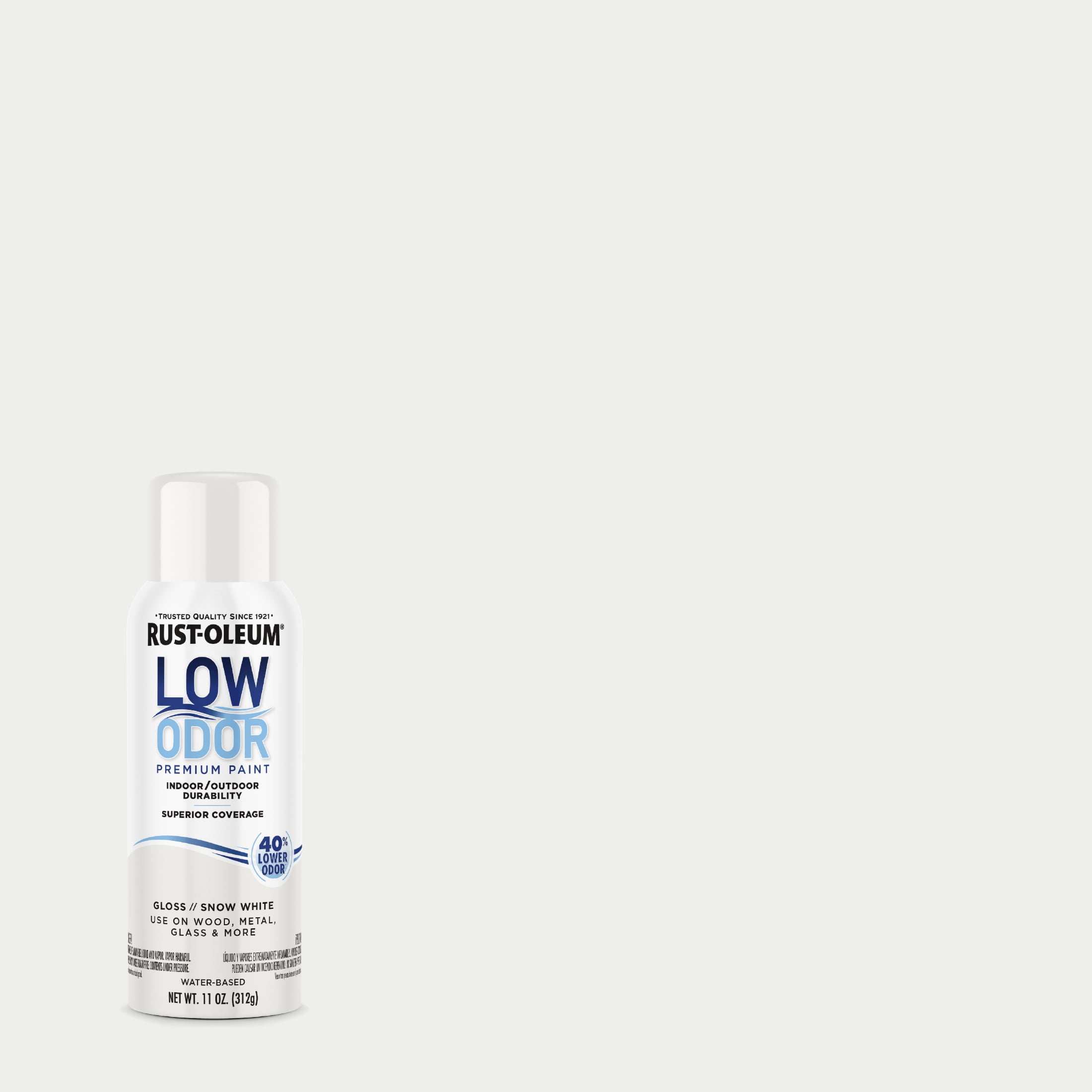Snow White, Rust-Oleum Low Odor Premium Gloss Spray Paint- 11 oz