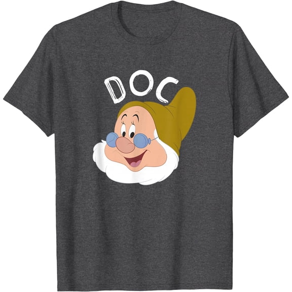 Snow White & The Seven Dwarfs Doc Face DTG Print Unisex T-Shirt