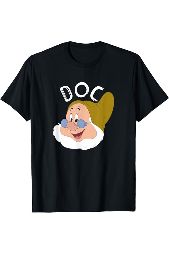Snow White & The Seven Dwarfs Doc Face DTG Print Unisex T-Shirt