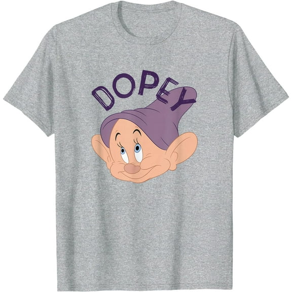 Snow White & The Seven Dwarfs Dopey Face DTG Print Unisex T-Shirt