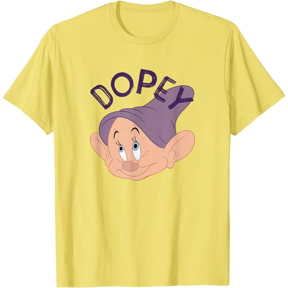 Snow White & The Seven Dwarfs Dopey Face DTG Print Unisex T-Shirt
