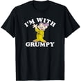 thumbnail image 1 of Snow White & The Seven Dwarfs Dopey I'm With Grumpy DTG Print Unisex T-Shirt,Black Color,Size 3T, 1 of 5