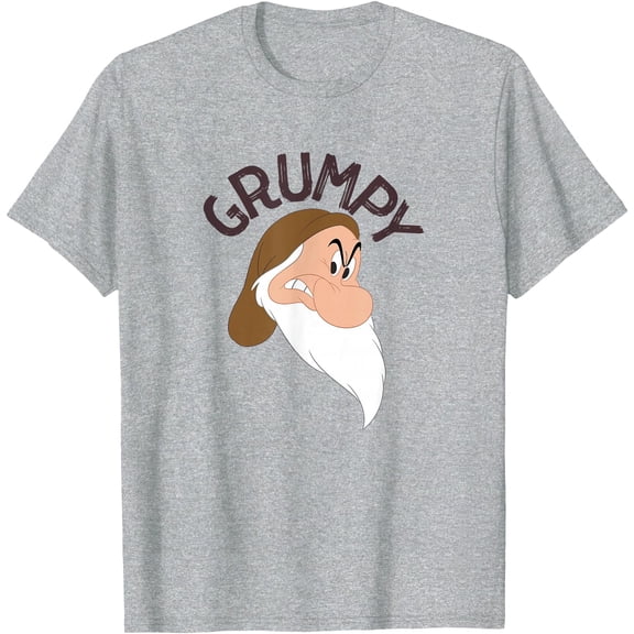 Snow White & The Seven Dwarfs Grumpy Face DTG Print Unisex T-Shirt