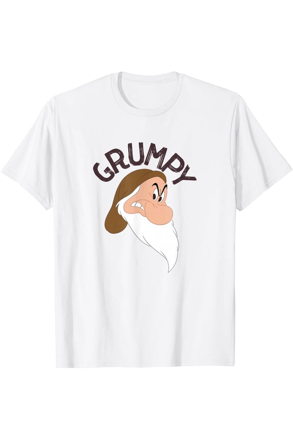 Snow White & The Seven Dwarfs Grumpy Face DTG Print Unisex T-Shirt