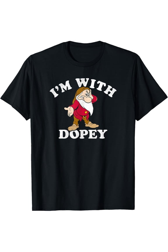 Snow White & The Seven Dwarfs Grumpy I'm With Dopey DTG Print Unisex T-Shirt