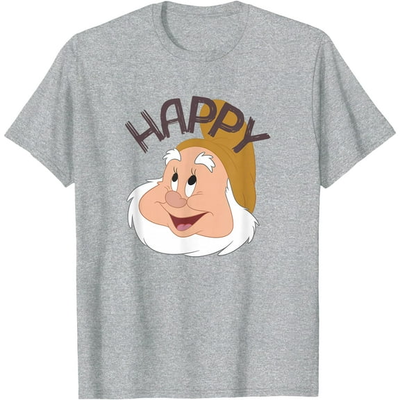 Snow White & The Seven Dwarfs Happy Face DTG Print Unisex T-Shirt