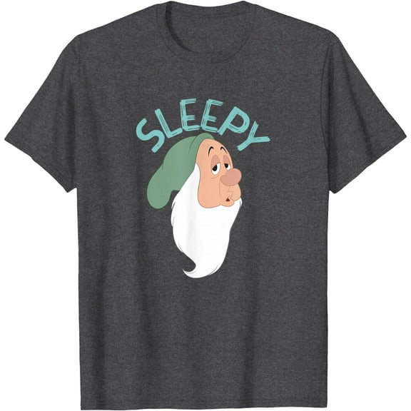 Snow White & The Seven Dwarfs Sleepy Face DTG Print Unisex T-Shirt
