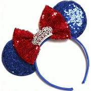 Snow White Tiara Minnie Ears, Snow White Ears,Blue Yellow Minnie Ears, Princess Mickey Ears, Blue Minnie Mouse Ears