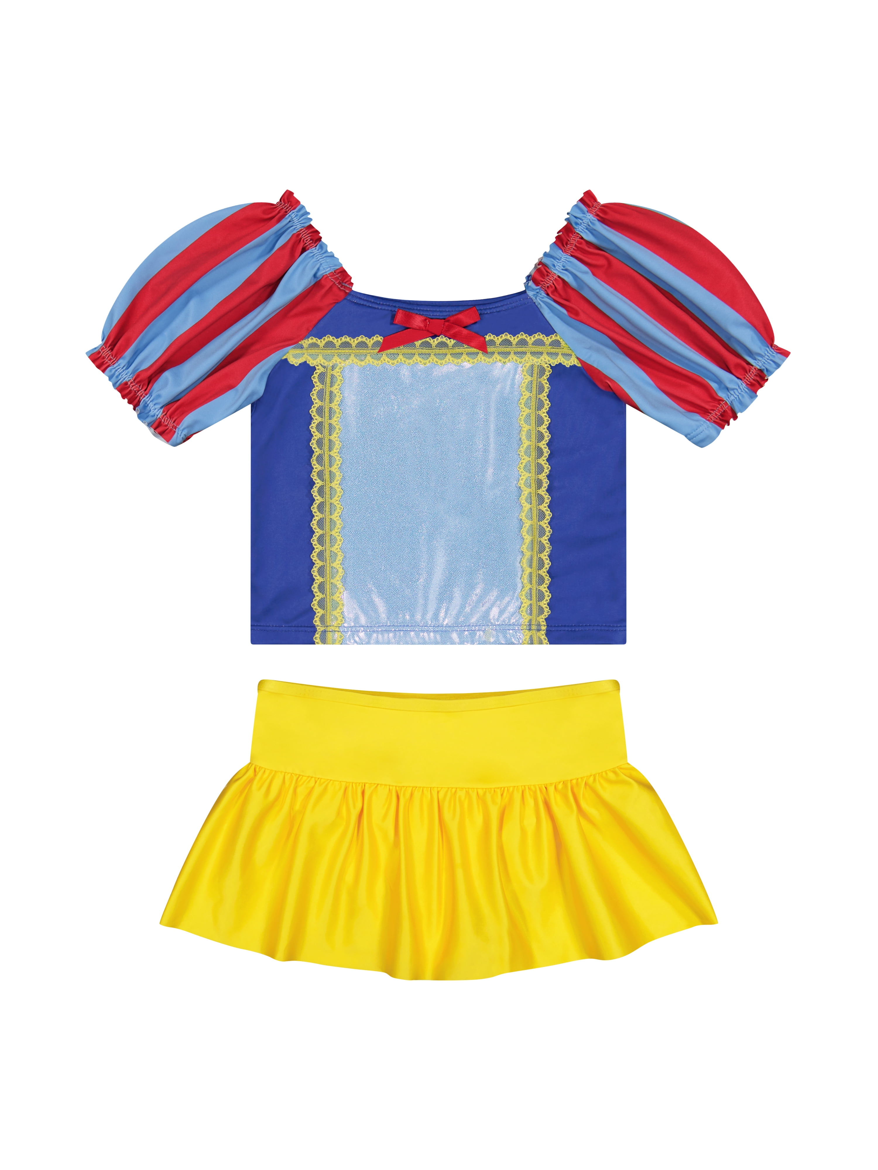 Character Toddler Girl Puff- Sleeve Tankini and Skirt Swimsuit, Sizes 12M- 5T
