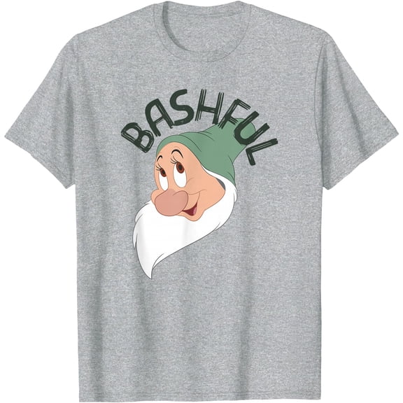 Snow White and the Seven Dwarfs Bashful Big Face DTG Print Unisex T-Shirt