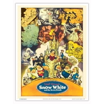 Snow White and the Seven Dwarfs - Vintage Film Movie Poster c.1937 - Master Art Print (Unframed) 9in x 12in
