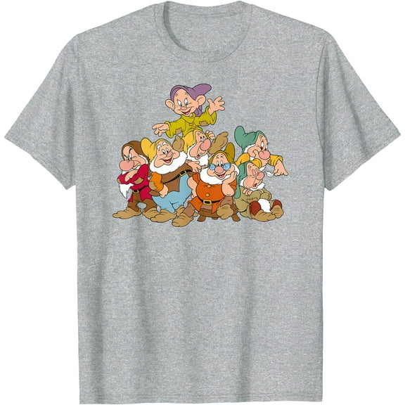 Snow White & the Seven Dwarfs Group Fun DTG Print Unisex T-Shirt