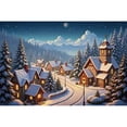 thumbnail image 1 of Snow Winter Christmas Village Background Pine Tree s Backdrop New Year Home ration Photography Studio Supplier, 1 of 8