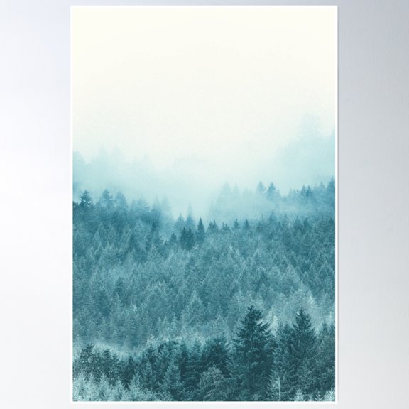 Snow Winter Forest Wall Print Poster Wall Art, Modern Wall Decor, 8x12 UNFRAMED