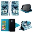 thumbnail image 1 of Snow Wolf Wallet Case for Samsung Galaxy J3 (2018) / Express Prime 3 / J3 Achieve / J3 Star / Amp Prime 3 Folio Standing Cover Card Slot Money Pocket Magnetic Closure Fashion Flip Pu Leather, 1 of 2