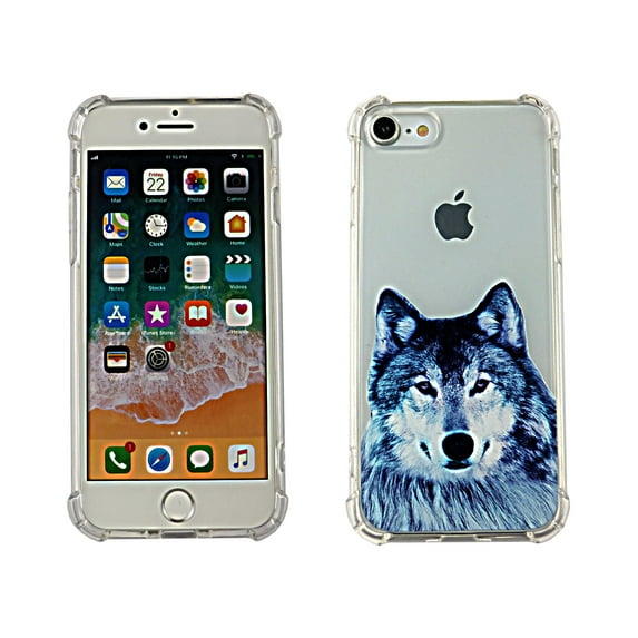 Snow Wolf For iPhone 6 / 7 / 8 Case TPU Clear Soft & Flexible Ultra-Thin Shockproof Anti-Scratch Transparent Bumper Slim Lightweight Protective Cover for 6 / 7 / 8 Plus6.5 Inch 2020 Women Girls