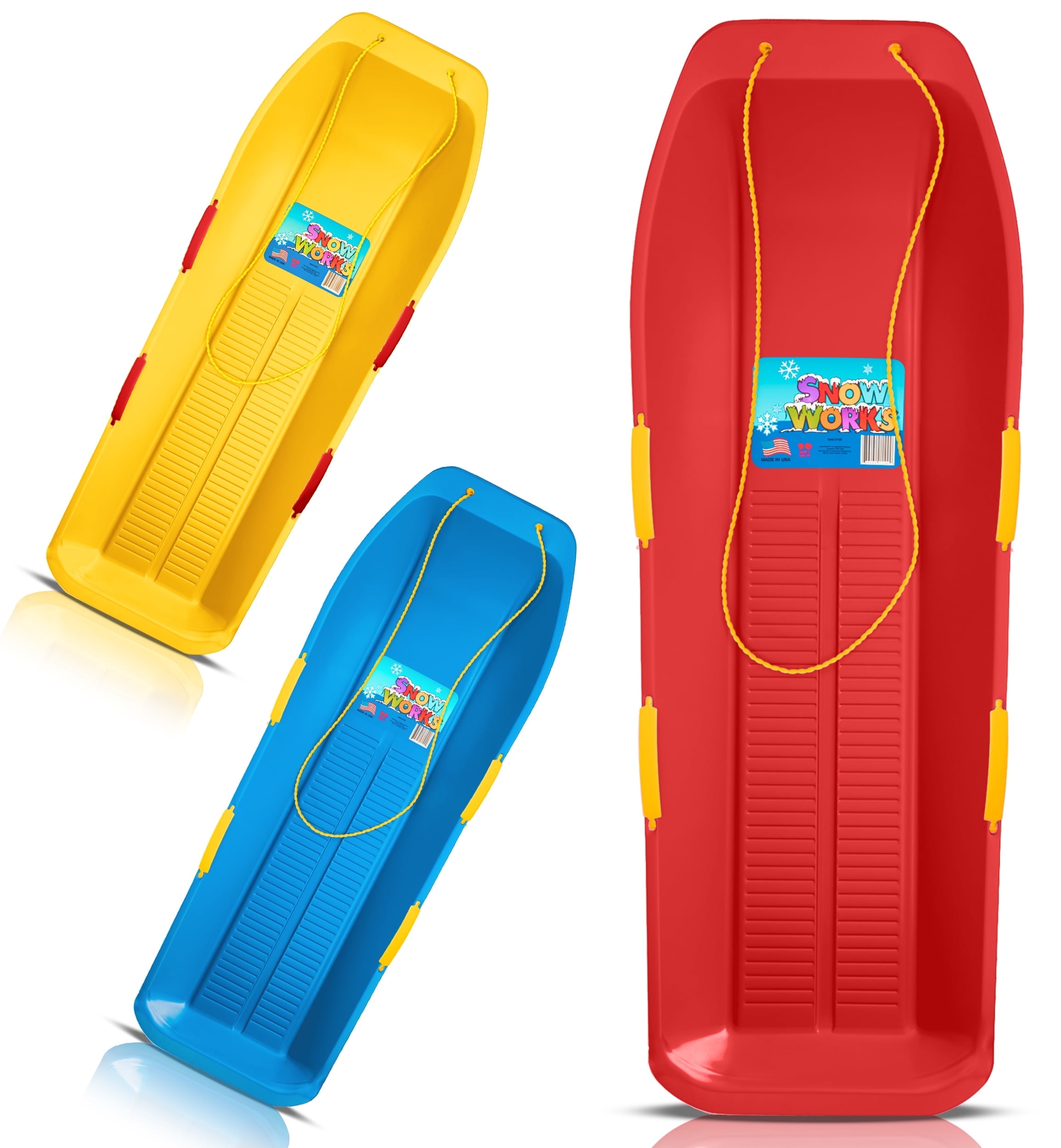 Snow Works LIFETIME 47.5" High-Density Toboggan Snow Sled for Kids and Adults (Red, 1 Pack)