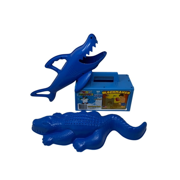 Snow Works Snow/Sand Block, Shark Scooper, Alligator Mold, Made in USA, Blue