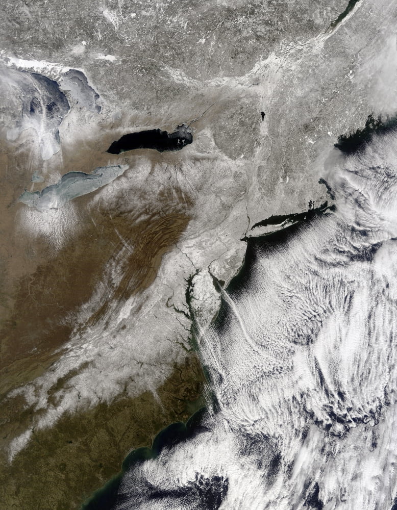 Snow across the northeastern United States Canvas Art - Stocktrek Images (25 x 32)