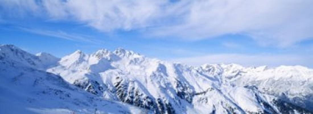Snow covered Alps Schonjoch Tirol Austria Canvas Art - Panoramic Images (18 x 7)