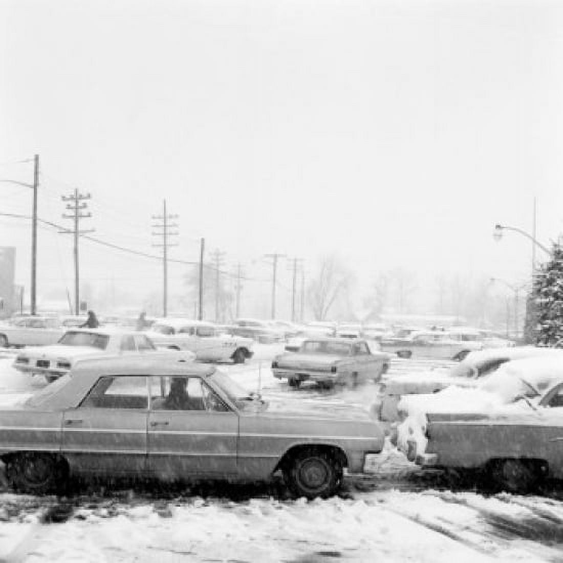 Snow-covered car park Canvas Art - (18 x 24)