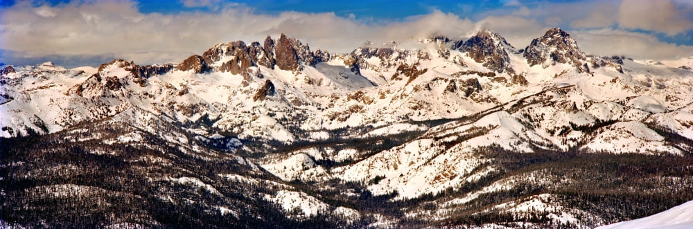 Snow covered landscape Mammoth Lakes Mono County California USA Canvas Art - Panoramic Images (36 x 12)