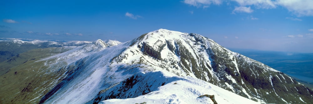 Snow covered mountain Ben Lawers Loch Tay Highlands Region Scotland Canvas Art - Panoramic Images (27 x 9)