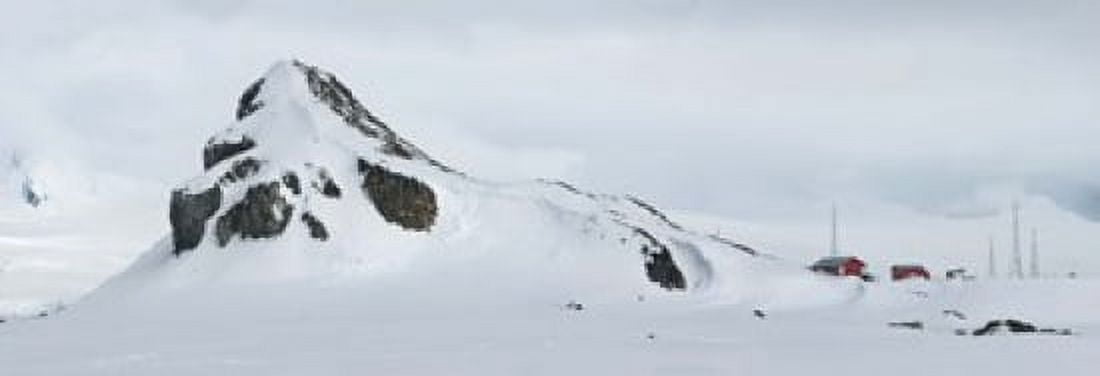 Snow covered mountain Half Moon Island Canvas Art - Panoramic Images (18 x 7)