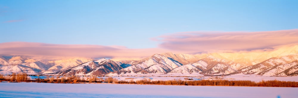 Snow covered mountains Bridger Mountains Rocky Mountains Bozeman Gallatin County Montana USA Canvas Art - Panoramic Images (6 x 18)